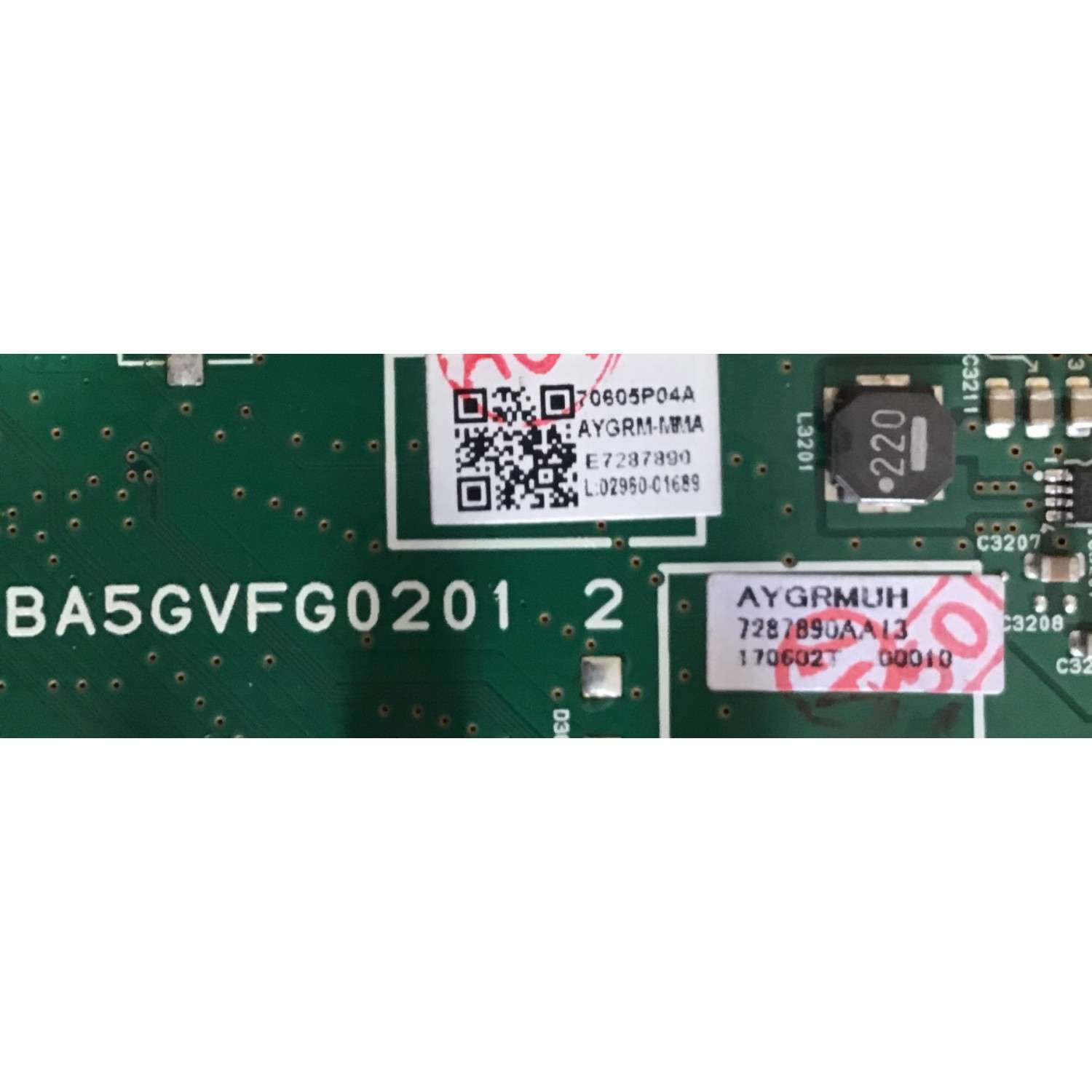 KIT DE TARJETAS PARA TV SANYO / MAIN AYGRMUH / BA5GVFG0201 2 / FUENTE AYGRMMPW / BA5GRJF0102 2 / PANEL U5GR1XH / MODELO FW55D25F B - Imagen 3